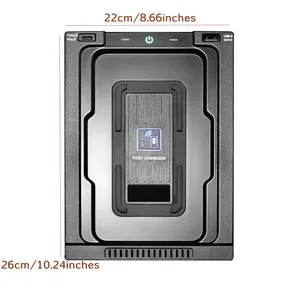 เครื่องชาร์จไร้สายในรถยนต์ 15W ชาร์จเร็วแบบคู่ USB QC3.0 Type-C สำหรับโตโยต้า ไฮแลนเดอร์/คราวน์ คลูกเกอร์ 2022 - Product Image 1