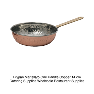 Hammered Copper Frying <b>Pan</b> with Long <b>Handle</b> Ø 14 cm - Product Image 2