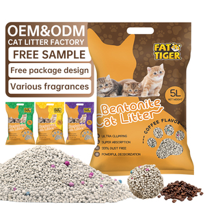 Oem ODM nhà máy bán buôn mẫu miễn phí siêu thấm giá bán buôn bụi miễn phí công thức hiệu quả Bentonite mèo xả rác - Product Image 1