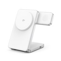 Qi2 15W 3 en 1 chargeur sans fil magnétique pliable en alliage d'aluminium support de charge pour iPhone pour Apple Watch pour AirPods