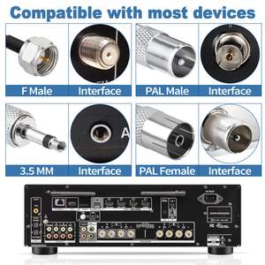 Usine en gros intérieur <span class=keywords><strong>FM</strong></span> Radio dipôle <span class=keywords><strong>75</strong></span> Ohm <span class=keywords><strong>FM</strong></span> dipôle <span class=keywords><strong>antenne</strong></span> avec connecteur universel et adaptateur - Product Image 3