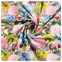 Rouleau de tissu popeline en coton biologique tissé uni, motif floral, léger, imprimé numériquement pour vêtements