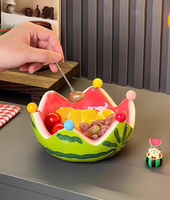 Bol à fruits en céramique en forme de couronne de pastèque, joli bol à fruits décoratif, plat de service pour la maison, la cuisine, la table à manger, décoration, cadeau