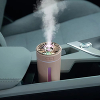 Diffuseur d'air sans fil pour voiture, humidificateur portable 300ML, diffuseur USB à piles, brumisateur pour la maison et la chambre avec lumières LED RGB colorées
