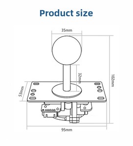 Joystick de Repuesto SANWA, Eje Largo de 45 mm, Palanca de <span class=keywords><strong>Mando</strong></span> Arcade de 5 Pines y 8 Direcciones, Bola de <span class=keywords><strong>Mando</strong></span> JAMMA MAME, Máquina de Juegos Operada con Monedas, Cero Retraso - Product Image 6