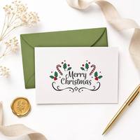 Tarjeta de Felicitación Navideña Personalizada al por Mayor, Tarjeta de Navidad con Barnizado UV y Estampado en Lámina Dorada