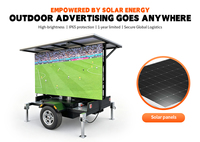 Affichage mobile LED extérieur JCT EF4Solar sur remorque - Étanche IP65, luminosité 6500 cd, garantie 1 an, gestion du contenu à distance