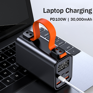 Banco de Energía de 30000mAh y 100W para Portátil, Cargador Portátil para Exteriores con Luz LED para Camping - Product Image 4
