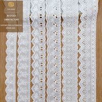 Dentelle en coton soluble dans l'eau, brodée à la machine, fil de coton ajouré, pour vêtements d'enfants, accessoires Lolita, tissu en dentelle
