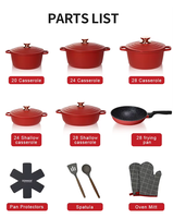 Batterie de Cuisine Antiadhésive de 18 Pièces (20-28cm) – Prête pour Induction, Casseroles Profondes/Peu Profondes et Poêles à Frire pour Fournisseurs de Restaurants en Gros