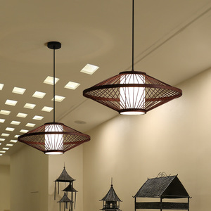 Modern Chinese <b>Style</b> Bamboo Pendant Light Round E27 LED Single <b>Head</b> Home Decor Zen Inspired Ceiling Lamp - Product Image 4