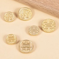 Boutons en métal plaqués or de style chinois ancien pour chemises Cheongsams et décorations simples à motifs nuageux