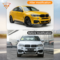 Kit de Estilización Aero para Auto, Labio de Parachoques para BMW Serie X6 F16 M Sport 2015-2019, Estilo 3D, Fibra de Carbono, Labio Delantero