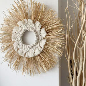 Nicro Nouvelle Décoration Murale Créative de Style Japonais en Herbe de Raphia, Faite à la Main en <span class=keywords><strong>Paille</strong></span> Tressée, pour Hôtels et Maisons, Idéale pour le Salon - Product Image 3