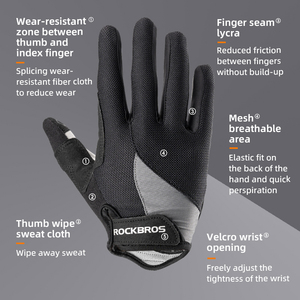 ROCKBROS-<span class=keywords><strong>guantes</strong></span> antideslizantes para <span class=keywords><strong>ciclismo</strong></span>, para hombre y <span class=keywords><strong>mujer</strong></span>, transpirables, de medio dedo, para <span class=keywords><strong>ciclismo</strong></span> de montaña - Product Image 6