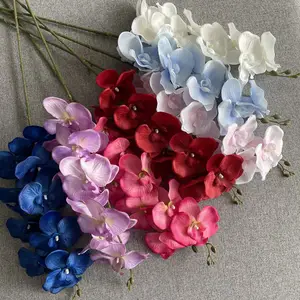 Nordic Home Decor Real Touch Artificial Phalaenopsis Orchid Flowers Faux Luxury Orchid Flowers Bunches For Wedding Decoration