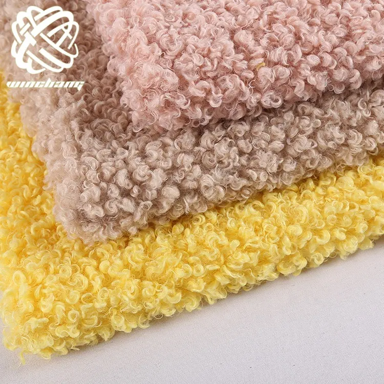 China Manufacturer Wholesale Curly Imitation Fur Faux Sheep Fur 100% Polyester For Coats Jacket Blanket Plush Fabrics