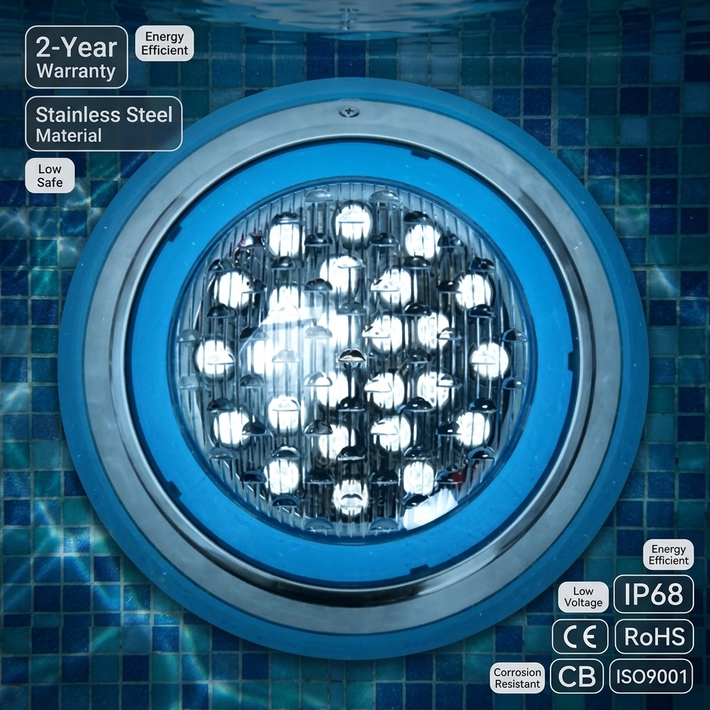 High Lumen Output Low Glare Uniform Illumination Wall Mounted Swimming LED Pool Lighting for Resort Hotel Swimming Pools
