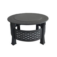 Table à thé ronde en fer robuste pour jardin et extérieur, barbecue, grand foyer, brûleur à bois portable