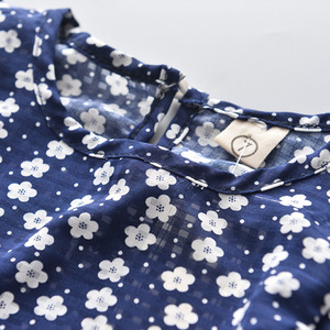 Ensemble de vêtements décontractés pour filles d'âge scolaire en tissu peigné de haute qualité pour l'été, 2 pièces, avec imprimé floral - Product Image 4