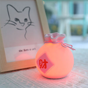 Bolsa de dinero con luz nocturna LED de silicona creativa, lámpara para dormir, colgante de pared para dormitorio, que implica riqueza <span class=keywords><strong>y</strong></span> <span class=keywords><strong>buena</strong></span> <span class=keywords><strong>suerte</strong></span> - Product Image 4