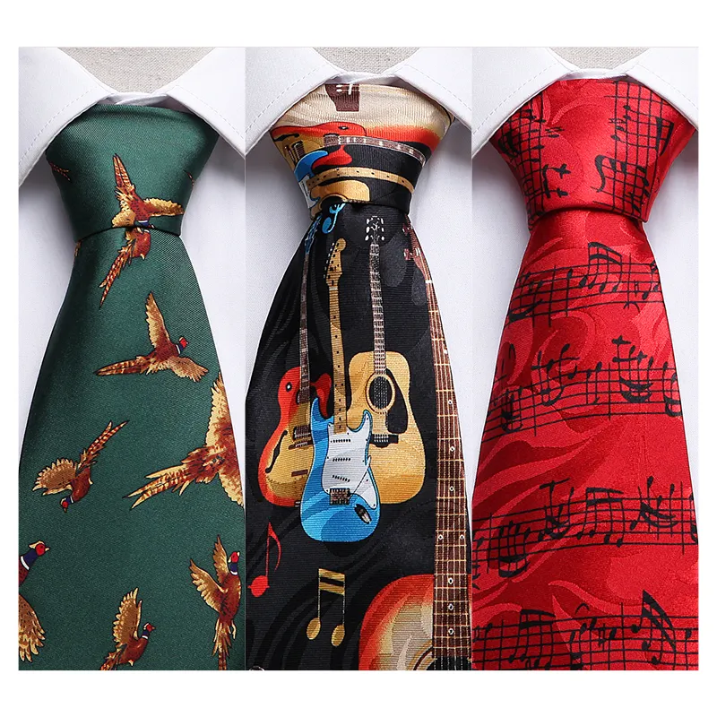 Professional Novelty Tie Wholesale Fashion Creative Polyester Tie 10cm Wide Printed Widening Animal Theme Necktie