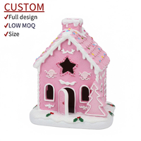 Décoration de table personnalisée en résine en forme de maison de pain d'épices pour les fêtes, vente en gros, cadeau de Noël, directement de l'usine, faible MOQ pris en charge