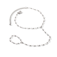 Bracelet en gros de perles en acier inoxydable avec chaînes de doigts perlées pour femmes, accessoires étanches en vrac, bijoux de main, cadeau