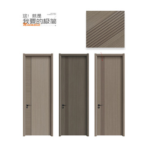 Puertas Interiores Minimalistas de Tablero MDF con Acabado, Aislamiento Acústico, Apertura Manual, Diseño de Puerta de Vidrio - Product Image 4