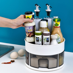 360 Degree Rotation 2 Tier Lazy Susan Freestanding Kitchen Organizer Storage Rack