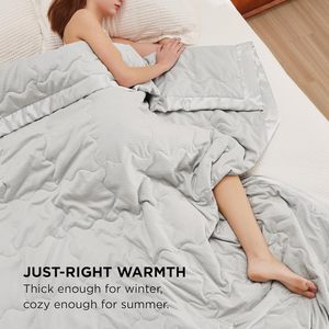 Queen Size gris léger vers le bas Alternative été doux confortable couvertures <span class=keywords><strong>de</strong></span> <span class=keywords><strong>lit</strong></span> chaudes avec garniture en <span class=keywords><strong>satin</strong></span> 90x90 pouces pour toutes les saisons - Product Image 6