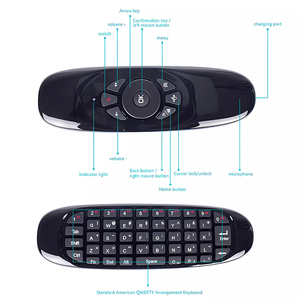 Mini clavier vocal C120 2.4G, souris aérienne, à utiliser pour la box TV Android, télécommande rechargeable par USB - Product Image 6