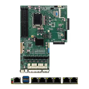 英特尔C236 PCH LGA1151主板和中央处理器6局域网端口ATX电源主板，用于网络安全