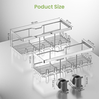 Keukenkast opbergrek badkamer hoek wastafel douche caddy plank organizer kast onder de wastafel enkele wastafel voor wandmontage