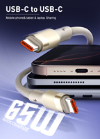 Kabel Data USB-C LDNIO LC351C Grosir OEM 1m 65W Mendukung Pengisian Cepat PD dan QC, Kabel Tipe-C ke Tipe-C untuk Ponsel