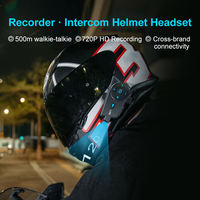Casque de moto tout-terrain Q27 avec écouteurs Bluetooth et caméra embarquée 120 °   Caméra Interphone Vidéo 720P avec Écouteurs et Prise en Charge du Téléphone OTG