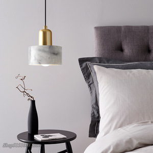 Lámparas colgantes de mármol nórdico con luz LED, lámpara colgante de una sola cabeza <span class=keywords><strong>para</strong></span> dormitorio, arte moderno y sencillo, decoración creativa <span class=keywords><strong>para</strong></span> comedor - Product Image 4
