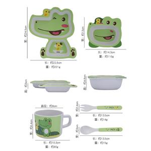 Ensemble Cadeau <span class=keywords><strong>Assiette</strong></span> de Nourriture pour Bébé <span class=keywords><strong>Dinosaure</strong></span> Cartoon Ensemble de Vaisselle pour Enfants (5 Pcs/Set) <span class=keywords><strong>Plastique</strong></span> Qualité Alimentaire - Product Image 2