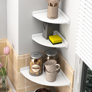 Triangular Wall-Mounted Storage Rack Multi-Layer <b>Corner</b> <b>Kitchen</b> Organizer Space Saving Utensil Spice <b>Shelf</b> - Product Image 2