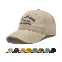 Gorra de Béisbol Personalizada al por Mayor con Bordado de Letras, 100% Algodón, Estilo Vintage Retro Y2K, Visera Curva sin Estructura, Ajustable, Unisex
