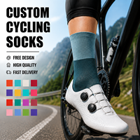 Chaussettes de cyclisme sur route haute performance en matériau premium respirant et anti-humidité avec logo personnalisé