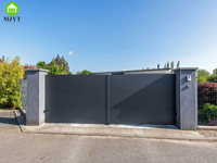 Portail de jardin intelligent, portail de cour électrique, portail battant en aluminium entièrement privé, revêtement poudré, couleurs personnalisées