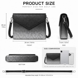 2027 Luxury Men Embossed PU Leather <b>Envelope</b> Shoulder Bag Minimalist Flap Crossbody Purse Custom OEM ODM - Product Image 2
