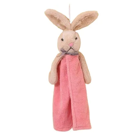 Cute Rabbit Coral Velvet Hand Towel Multi-function Kitchen Bathroom Absorbent Towel Kids Children Cartoon Towel