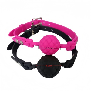 2 Boyutta Sevimli Ağız Tıkacı, Nefes Alabilen Ağız Topu Silikon Top Açık Ağız Tıkacı Fetiş Severler için Seks Oyuncağı - Product Image 2