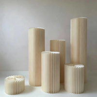 Présentoir à gâteaux portable en carton de haute qualité, ensemble de socles pliables en papier ondulé pour desserts, idéal pour la décoration de mariage