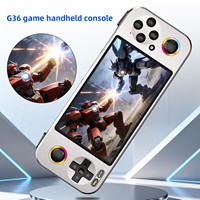 Console de jeu portable G36 version horizontale open source avec double joystick, nouveau double écran rétro arcade, WiFi, OS 64 bits, jeu ACT