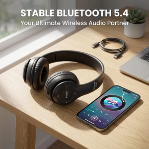 P47 Foldable Wireless Over Ear Headphones V5.4 Soft Padded Earcup Handsfree Mic Lightweight Music Headset - Product Image 3