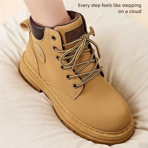 Botas de Caminhada Masculinas Estilo Britânico para Uso ao Ar Livre, Novas Botas Martin em Amarelo para Casais - Product Image 4