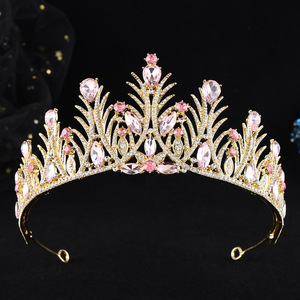 <span class=keywords><strong>Couronne</strong></span> de reine en alliage plaqué or <span class=keywords><strong>avec</strong></span> cristaux AB et strass pour Miss Univers - Product Image 3